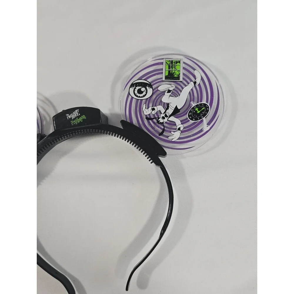 Disney Twilight Zone Tower of Terror Light-Up Mickey Ears Headband Adult Works!